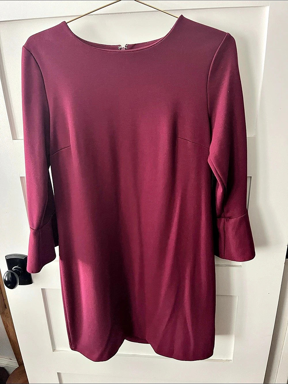 Old Navy Burgundy Shift Dress with Bell Sleeves Size Small